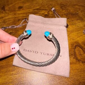 David Yurman Turquoise & Diamond cable bracelet